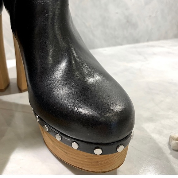 ZARA 70’S STYLE WOOD PLATFORM BOOTS - Picture 2 of 6